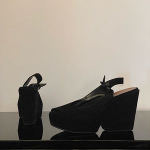 Robert Clergerie Platform Peep Toe Slingbacks